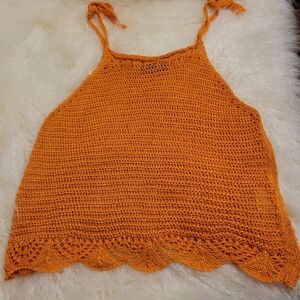 Orange Woolnet Women's Top